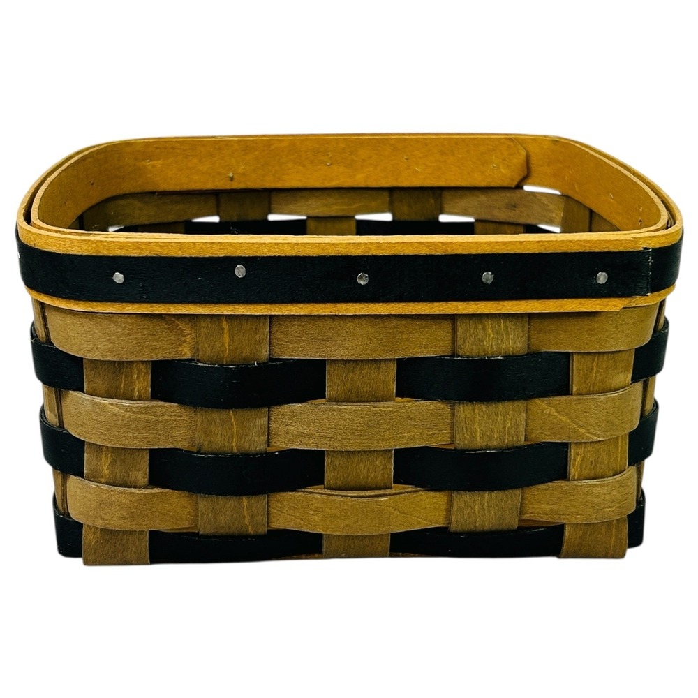 Longaberger 2009 CARD FILE Basket Khaki and Black with Liner‎ & Protector Rare - Picture 5 of 15